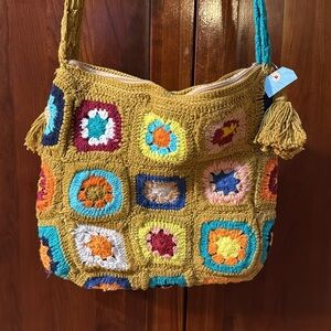 Crochet Granny Square Crossbody Bag